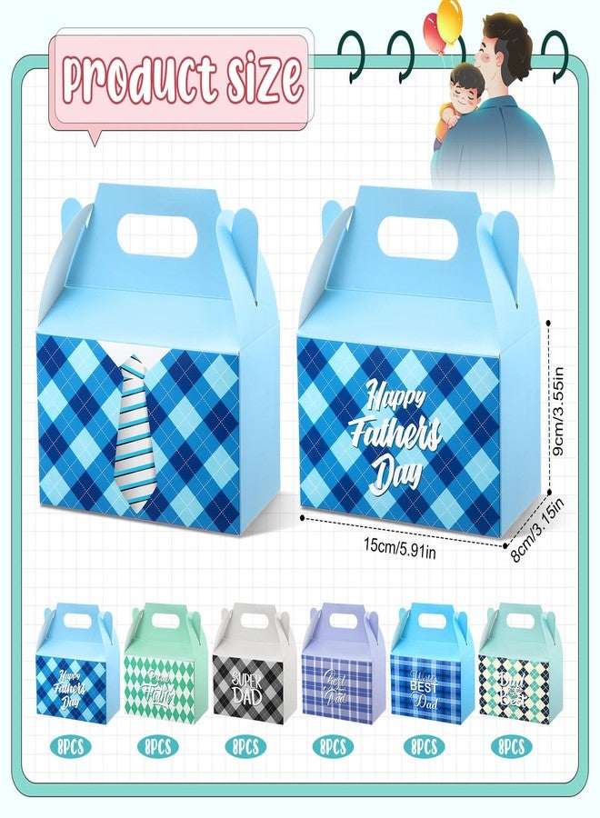 Motipuns 48 Pcs Father's Day Gift Boxes Small Candy Boxes Party Favors with Best Dad Ever Theme Paper Cookie Boxes with Handle Gable Boxes for Party Supplies Treats and Small Gifts, 6 Styles - Image 3